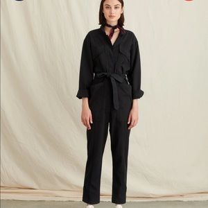 NWT Expedition Jumpsuit in Washed Twill - Black Sz Small